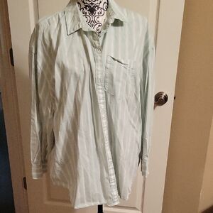 Old Navy Mint Striped Button Down Shirt